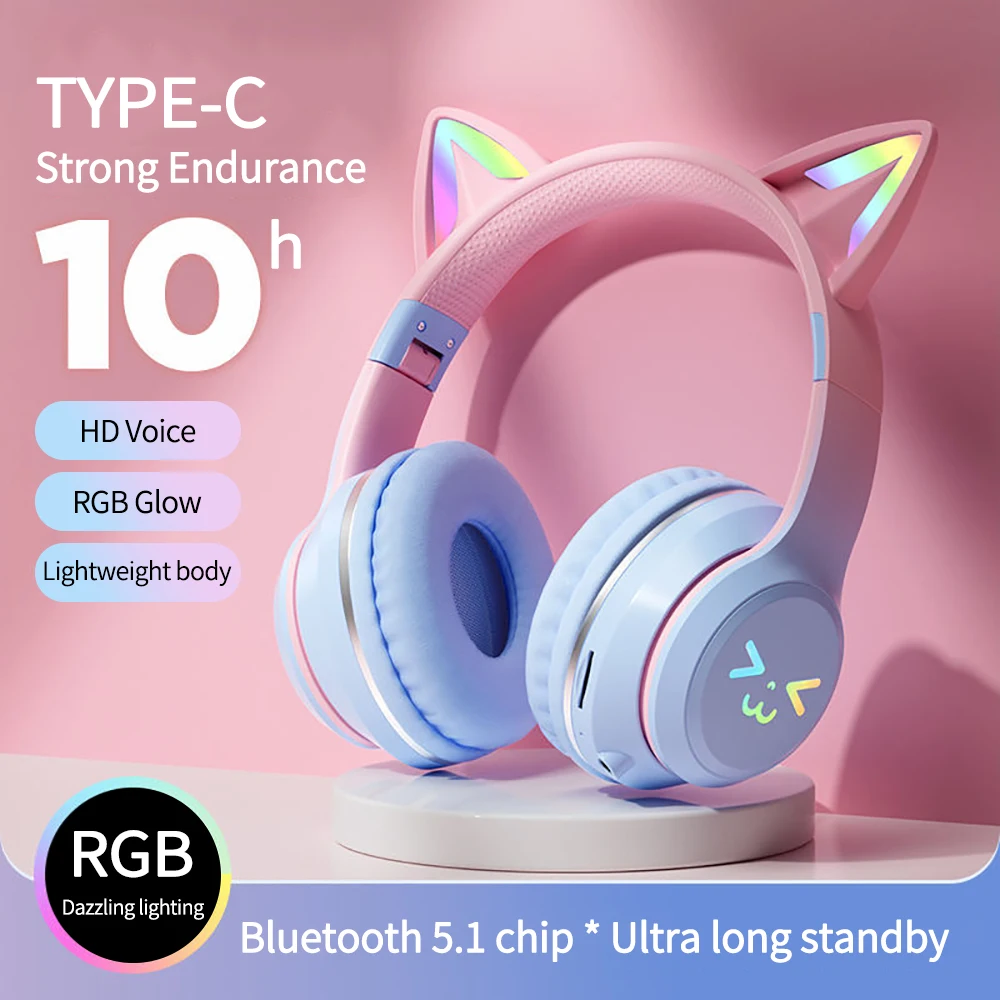 Headphones Gaming RGB Bluetooth